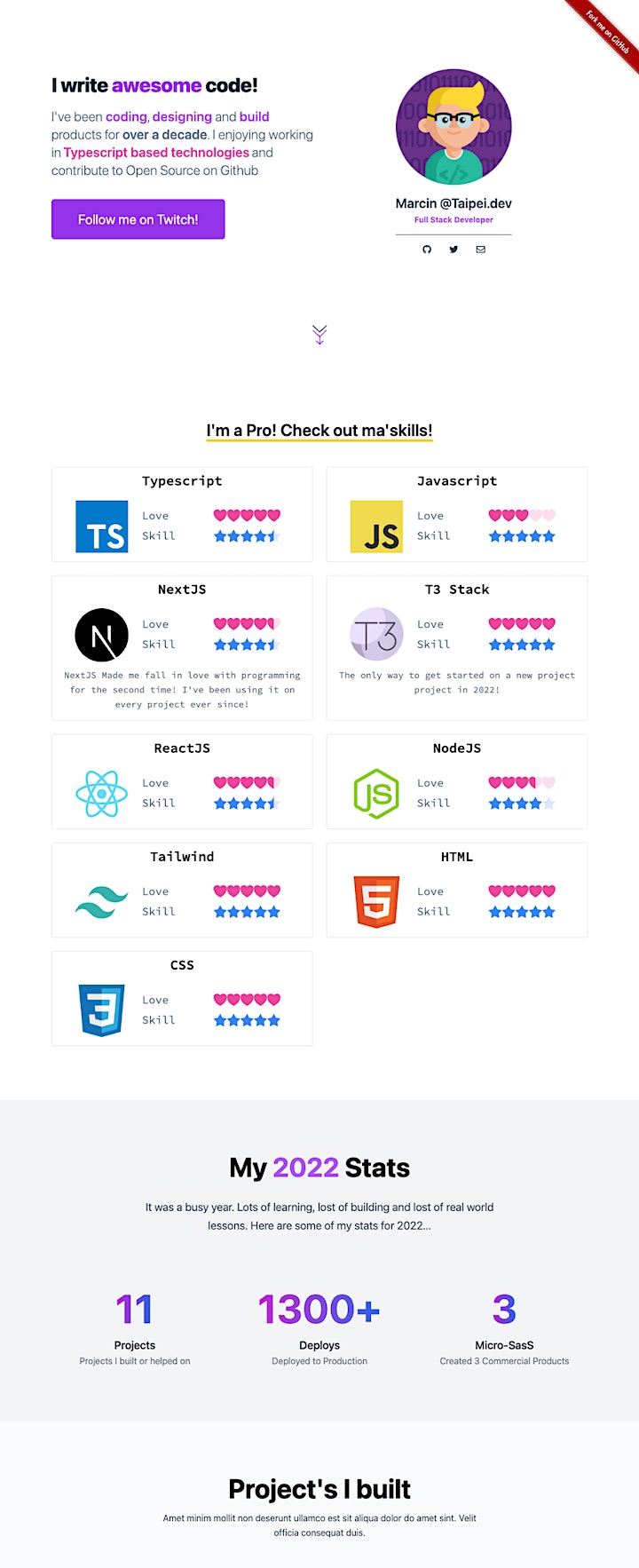 GitHub - TaipeiDev/portfolio-t3: Dev Portfolio site builder powered by ...